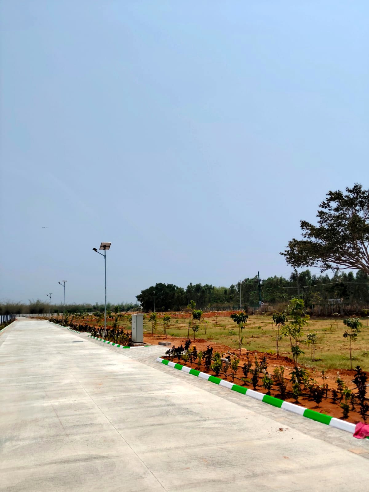Internal concrete road with solar street lights